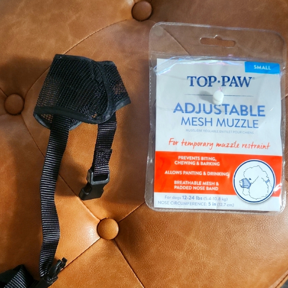 Top Paw Adjustable Mesh Muzzle - Black